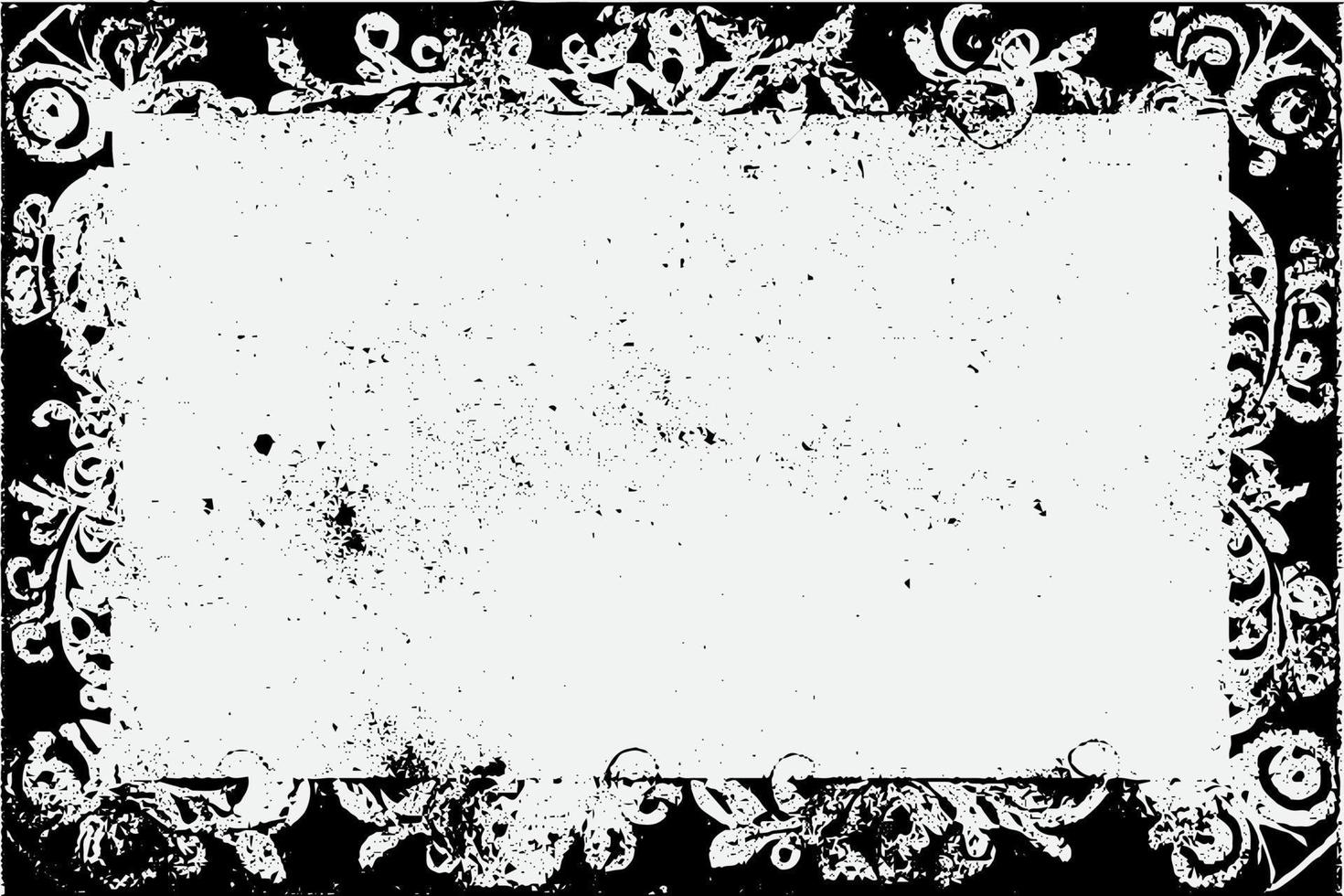 piazza telaio con grunge nero inchiostro ornamento in giro il bordi, bianca sfondo nel vettore eps formato.