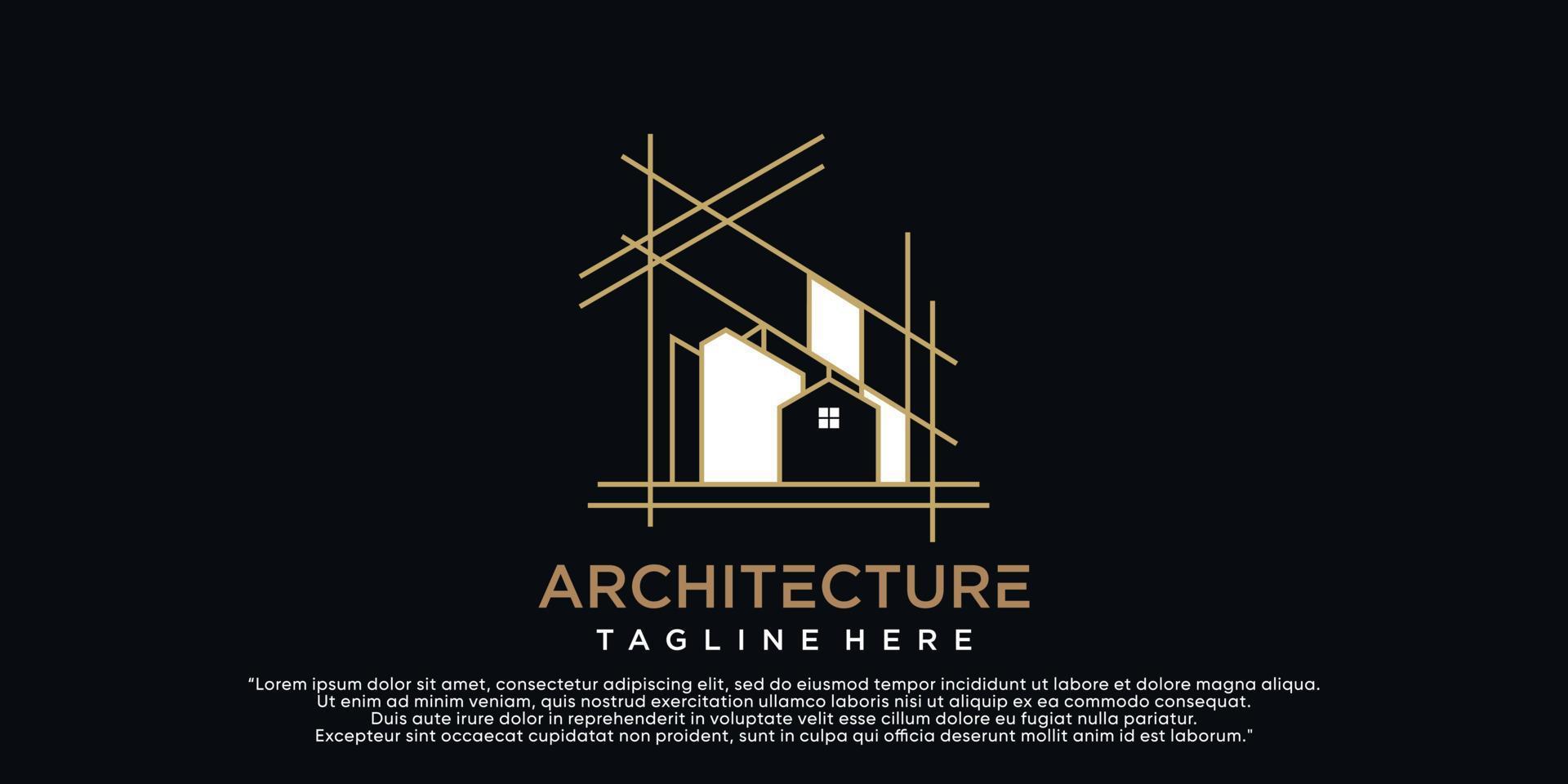 edificio architettura logo design ispirazione collezione di architettura vero tenuta logo premio vettore