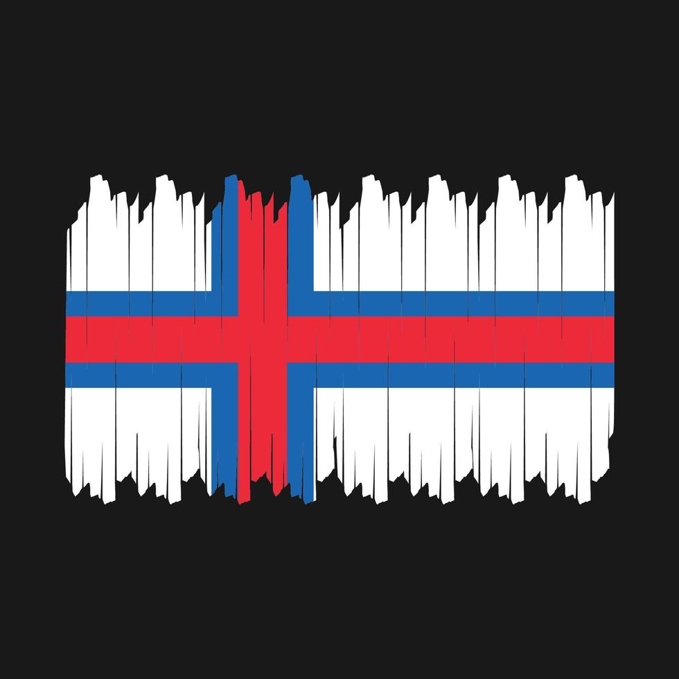 Faroe isole bandiera spazzola vettore