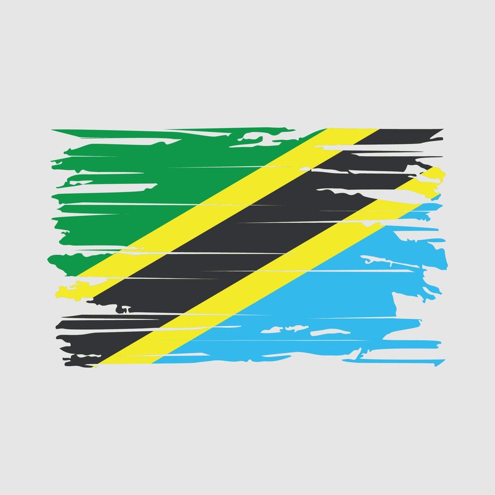 Tanzania bandiera spazzola vettore