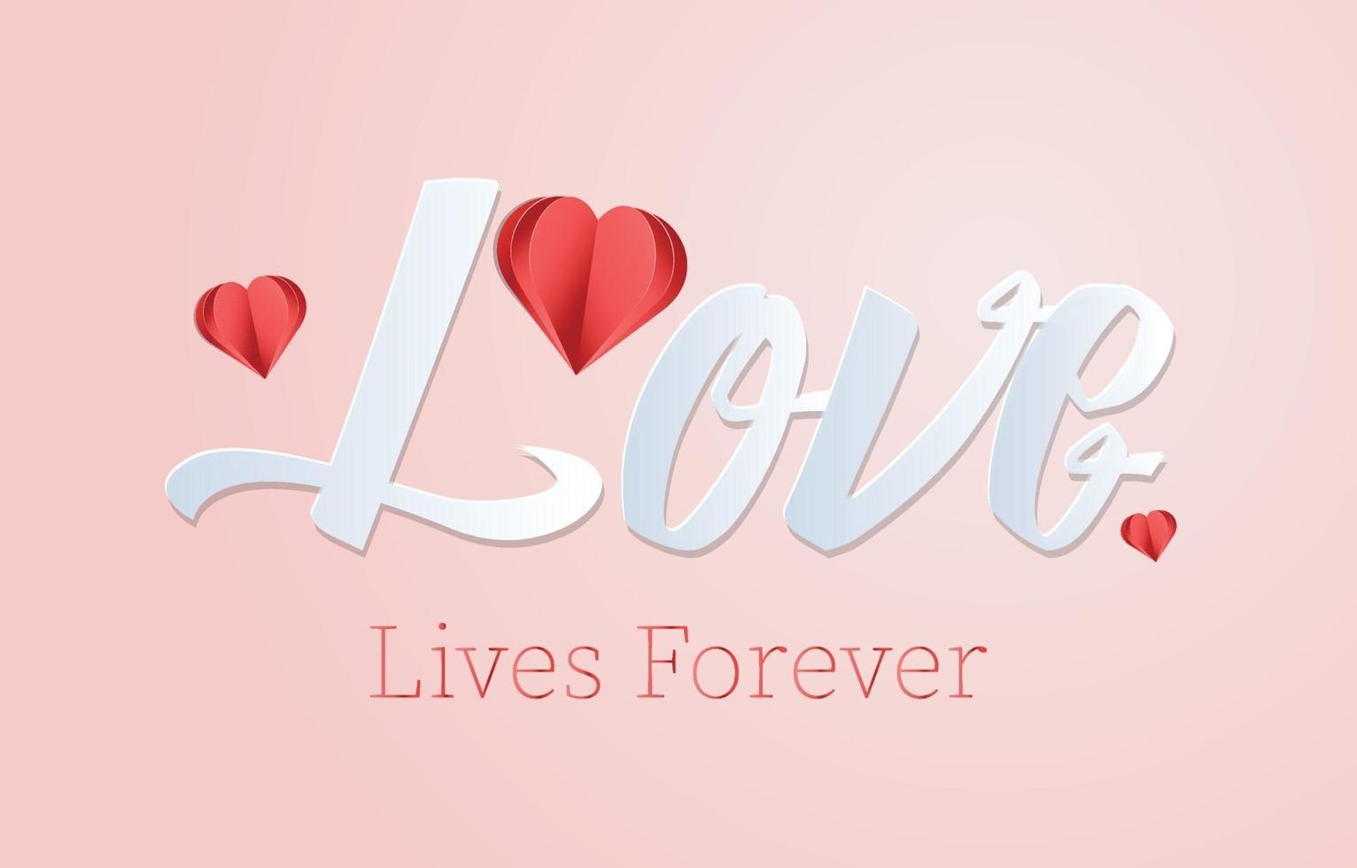 l'amore vive per sempre poster di san valentino vettore