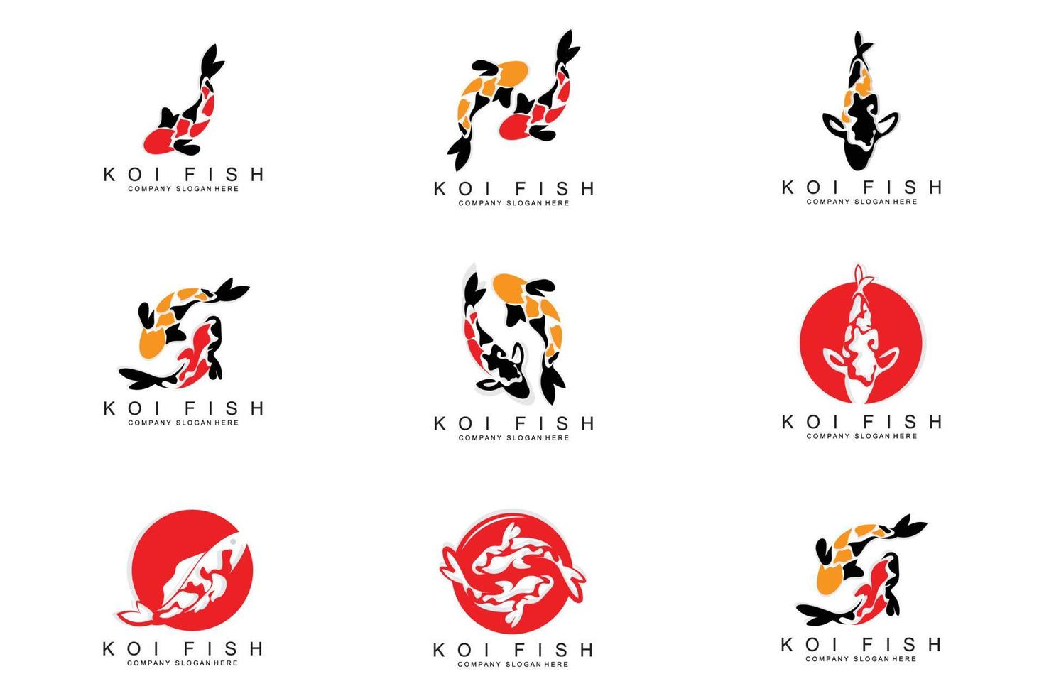 koi pesce logo disegno, ornamentale pesce vettore, acquario ornamento illustrazione marca Prodotto vettore