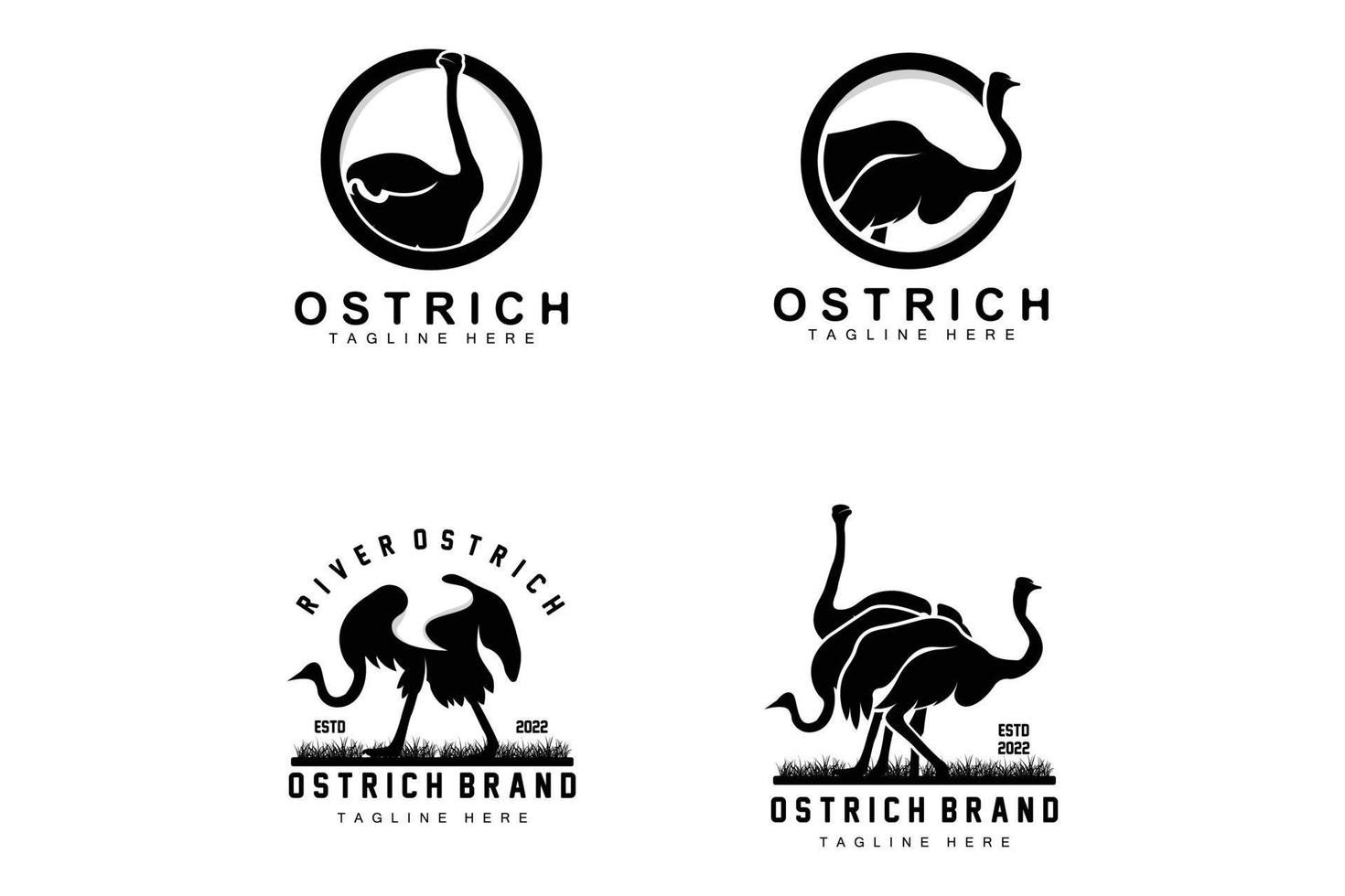struzzo logo disegno, deserto animale illustrazione, vivente nel il foresta, vettore cammello marca Prodotto