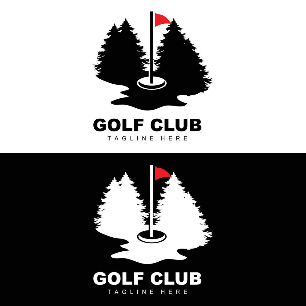 vettore icona logo pallina da golf, bastone e golf. giochi all'aperto, illustrazione di concetto retrò