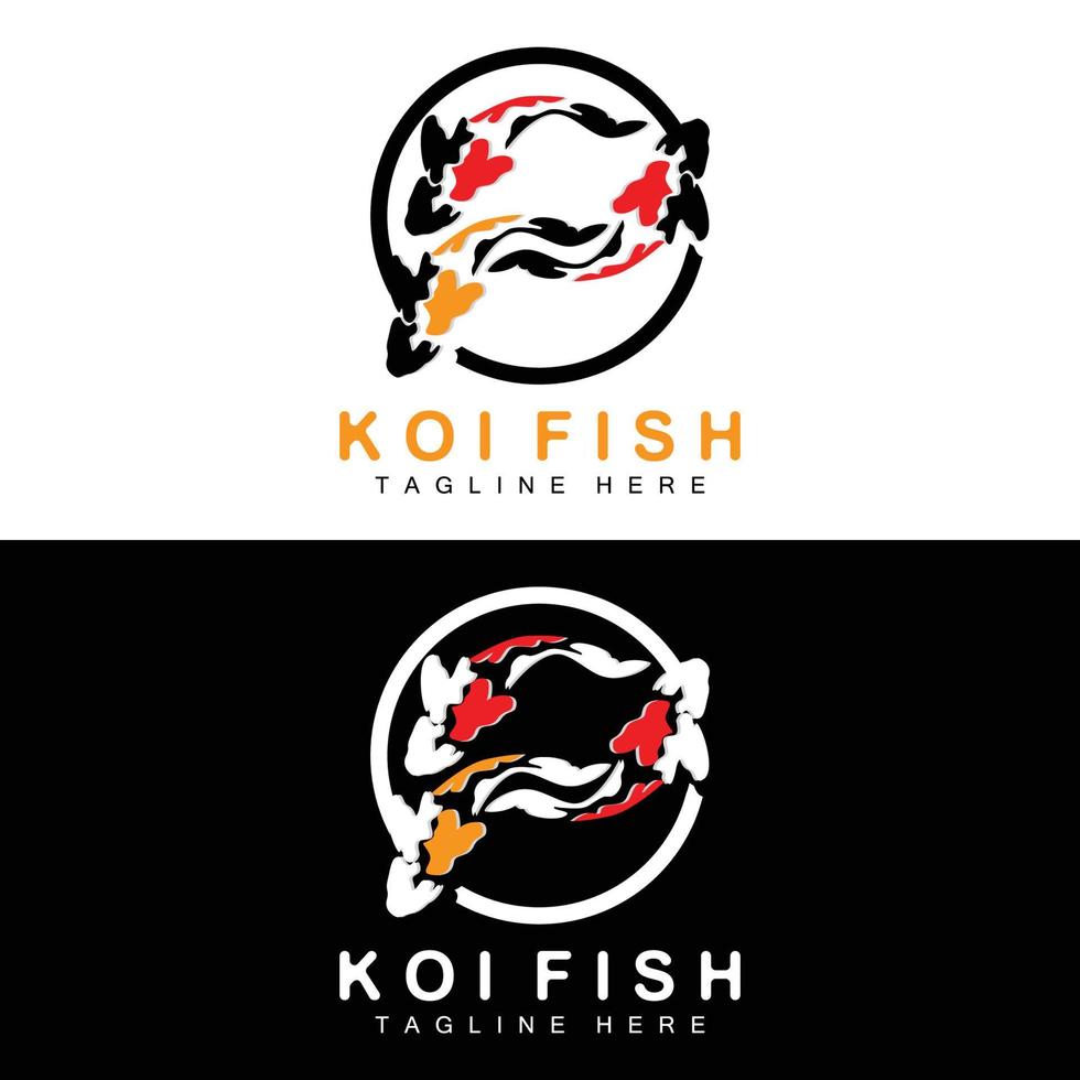 koi pesce logo disegno, Cinese fortunato e trionfo ornamentale pesce vettore, azienda marca oro pesce icona vettore