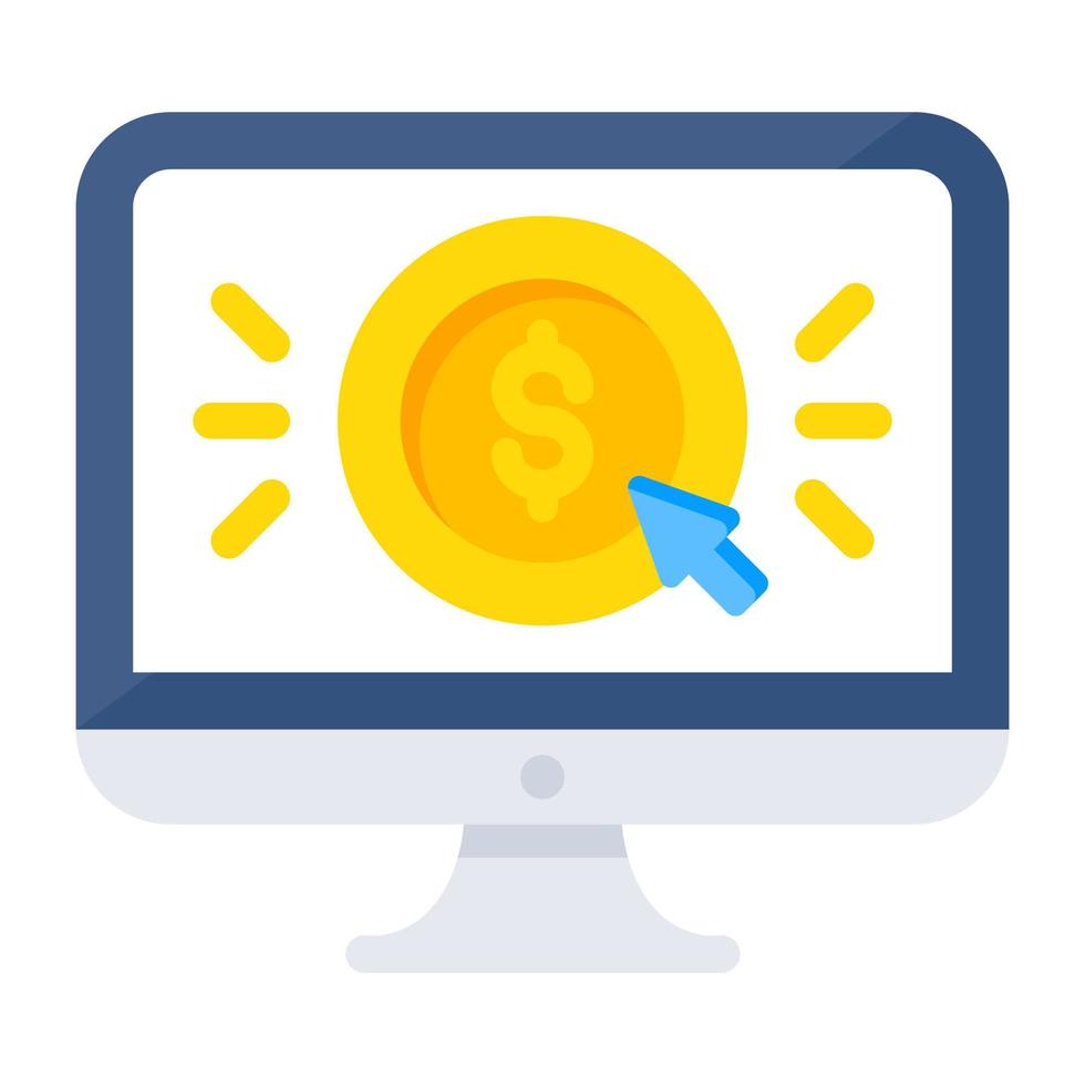 icona del design piatto concettuale del pay per click vettore