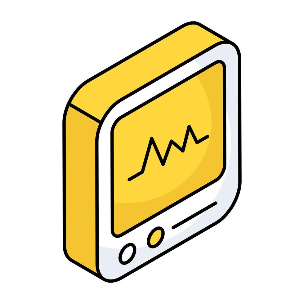 un'icona di design unica del monitor ecg vettore