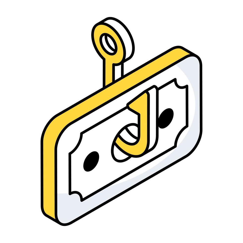 creativo design icona di i soldi phishing vettore