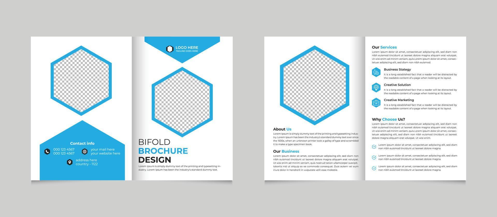 professionale moderno e creativo aziendale attività commerciale bifold opuscolo modello gratuito vettore