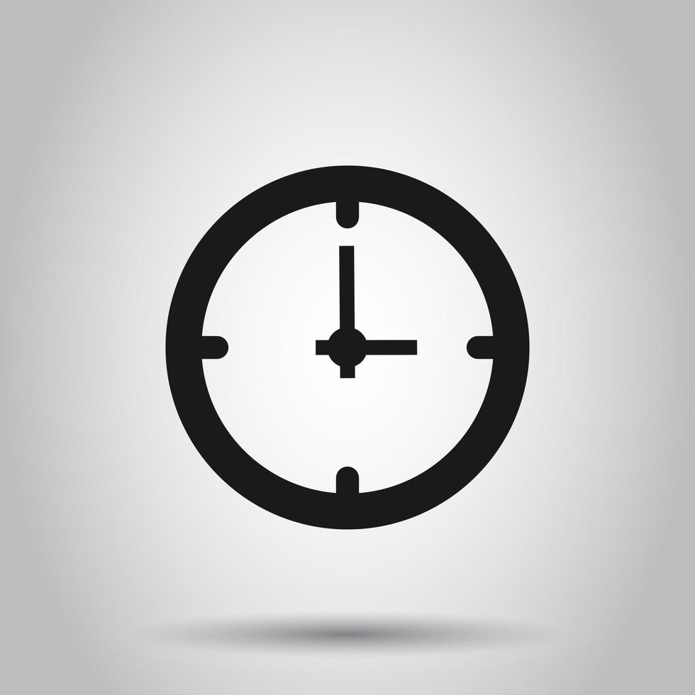 orologio cartello icona nel piatto stile. tempo gestione vettore illustrazione su isolato sfondo. Timer attività commerciale concetto.