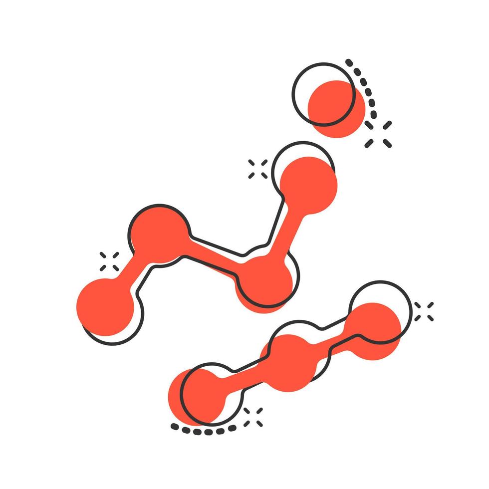 vettore cartone animato dna icona nel comico stile. medicina molecola concetto illustrazione pittogramma. dna attività commerciale spruzzo effetto concetto.