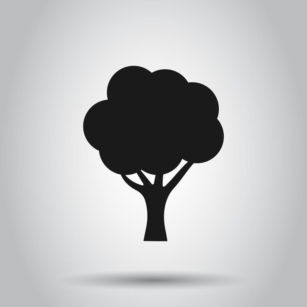 albero cartello icona nel piatto stile. ramo foresta vettore illustrazione su isolato sfondo. legno duro attività commerciale concetto.