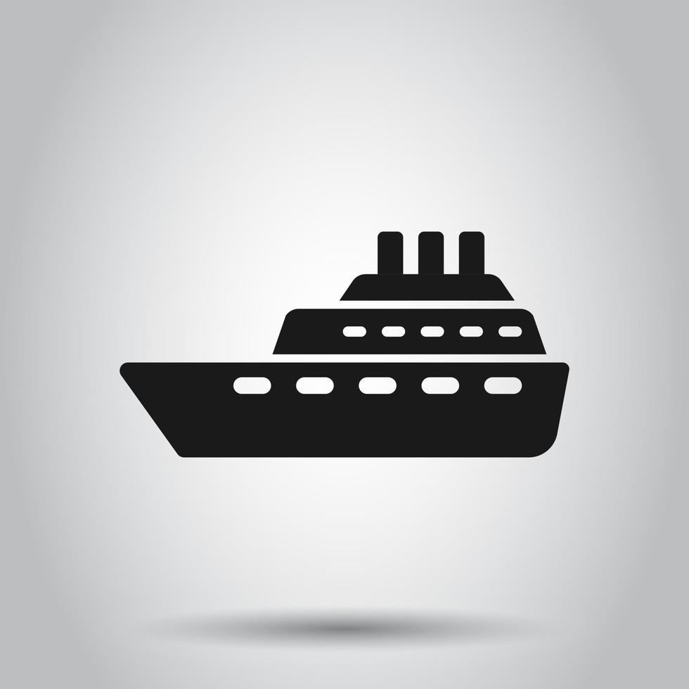 nave crociera cartello icona nel piatto stile. carico barca vettore illustrazione su isolato sfondo. nave attività commerciale concetto.