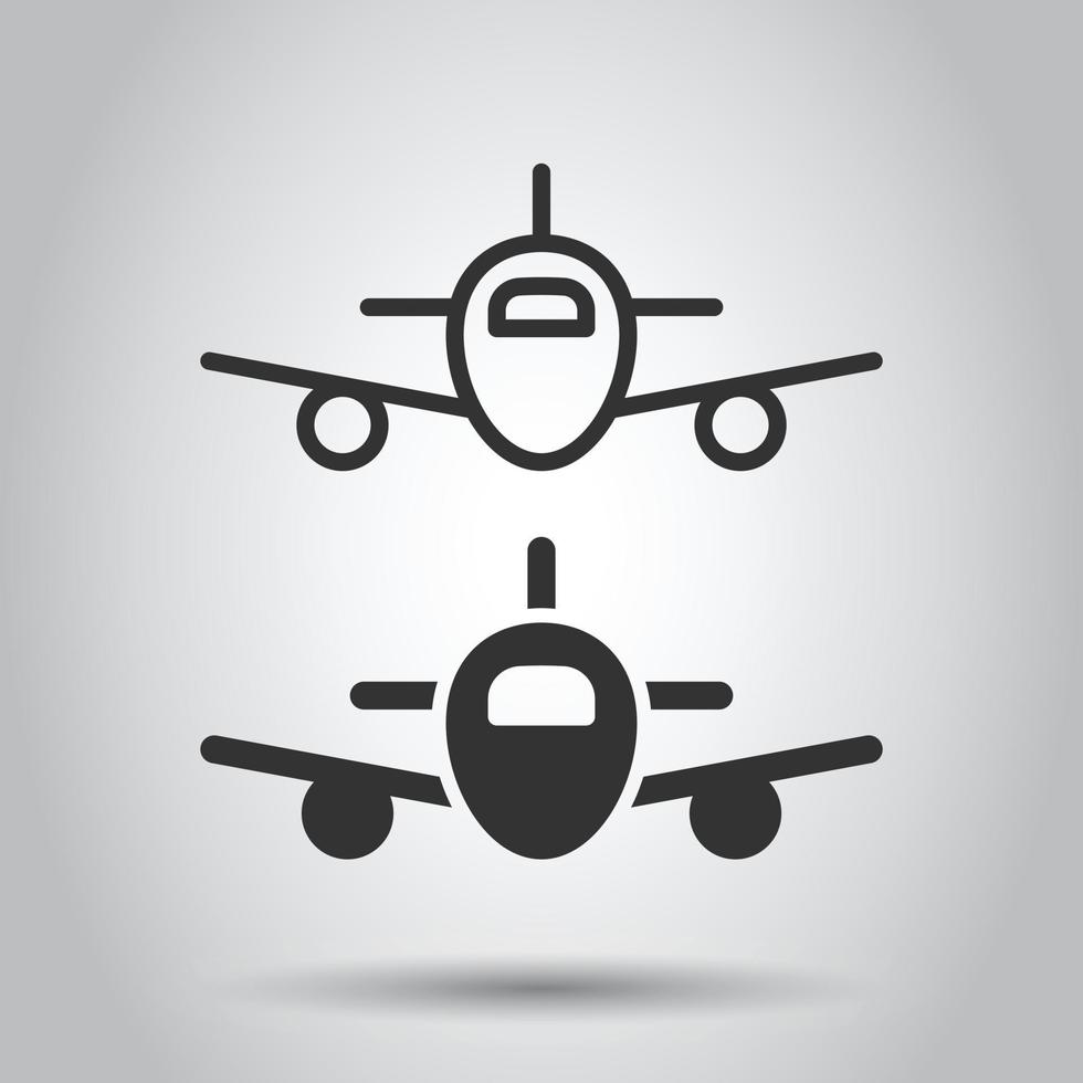 aereo icona nel piatto stile. aereo vettore illustrazione su bianca isolato sfondo. volo aereo di linea attività commerciale concetto.