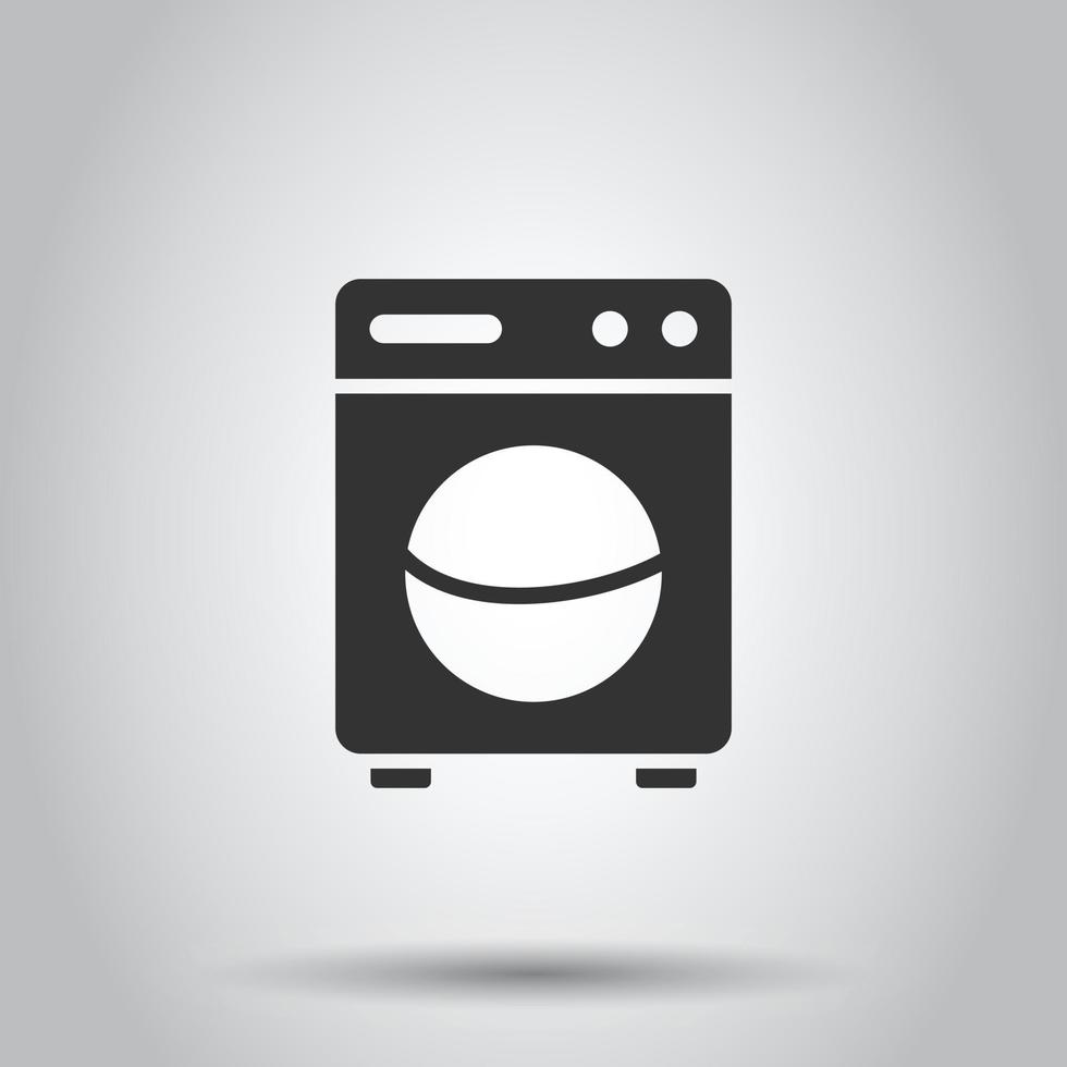 lavaggio macchina icona nel piatto stile. rondella vettore illustrazione su bianca isolato sfondo. lavanderia attività commerciale concetto.
