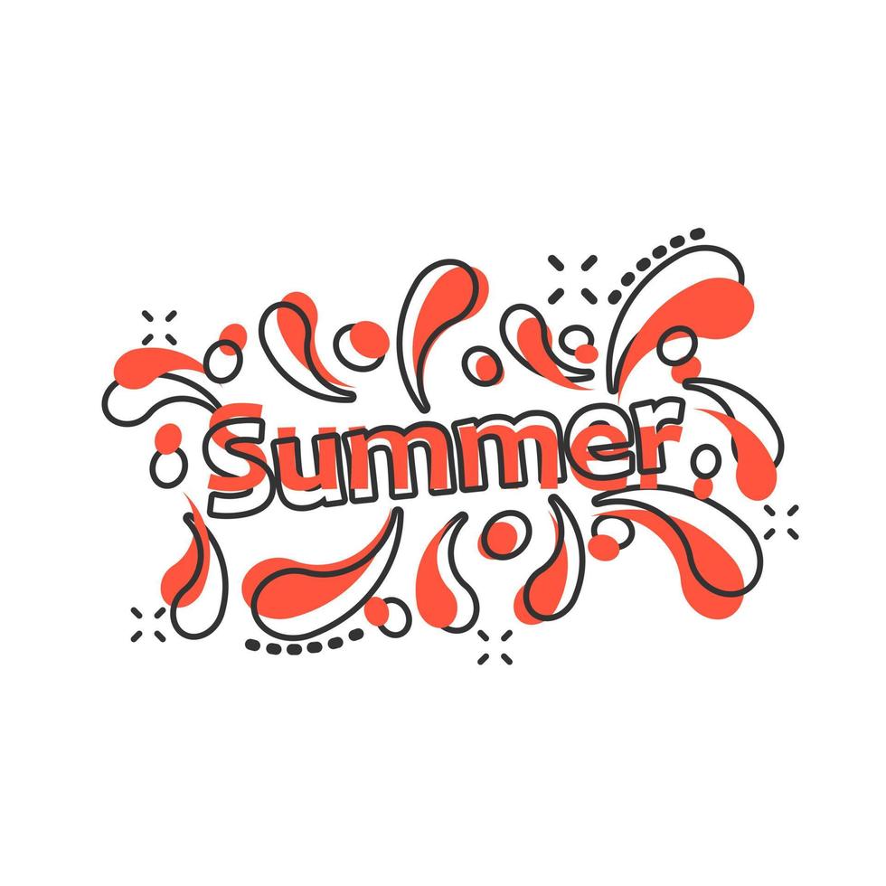 estate spruzzo spray vettore icona nel comico stile. estate illustrazione su bianca sfondo. estate onda spruzzo effetto concetto.