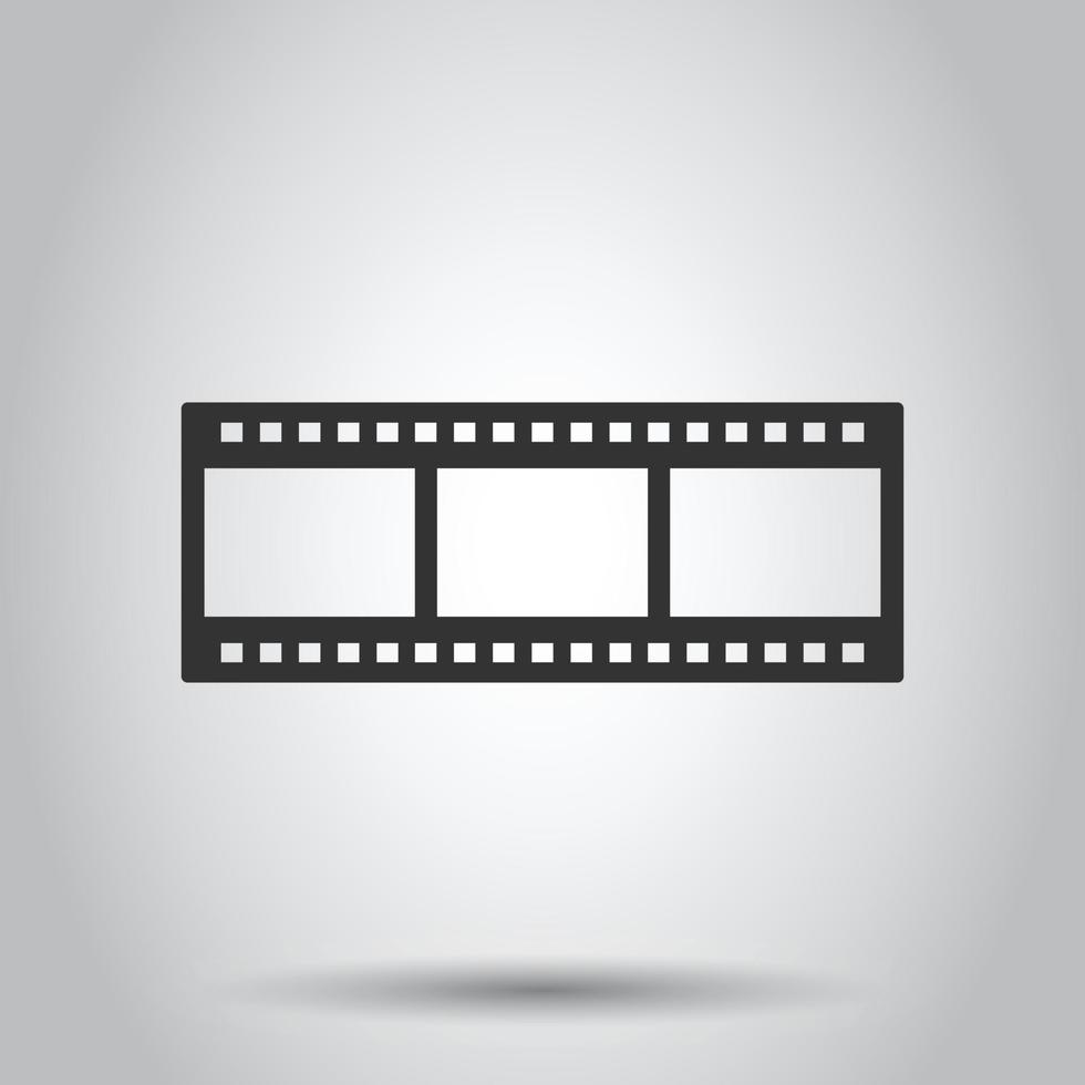 film icona nel piatto stile. film vettore illustrazione su bianca isolato sfondo. giocare video attività commerciale concetto.