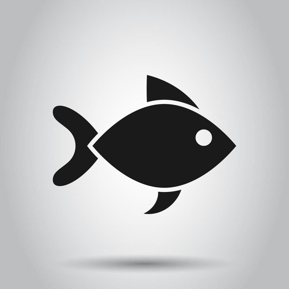 pesce cartello icona nel piatto stile. pesce rosso vettore illustrazione su isolato sfondo. frutti di mare attività commerciale concetto.