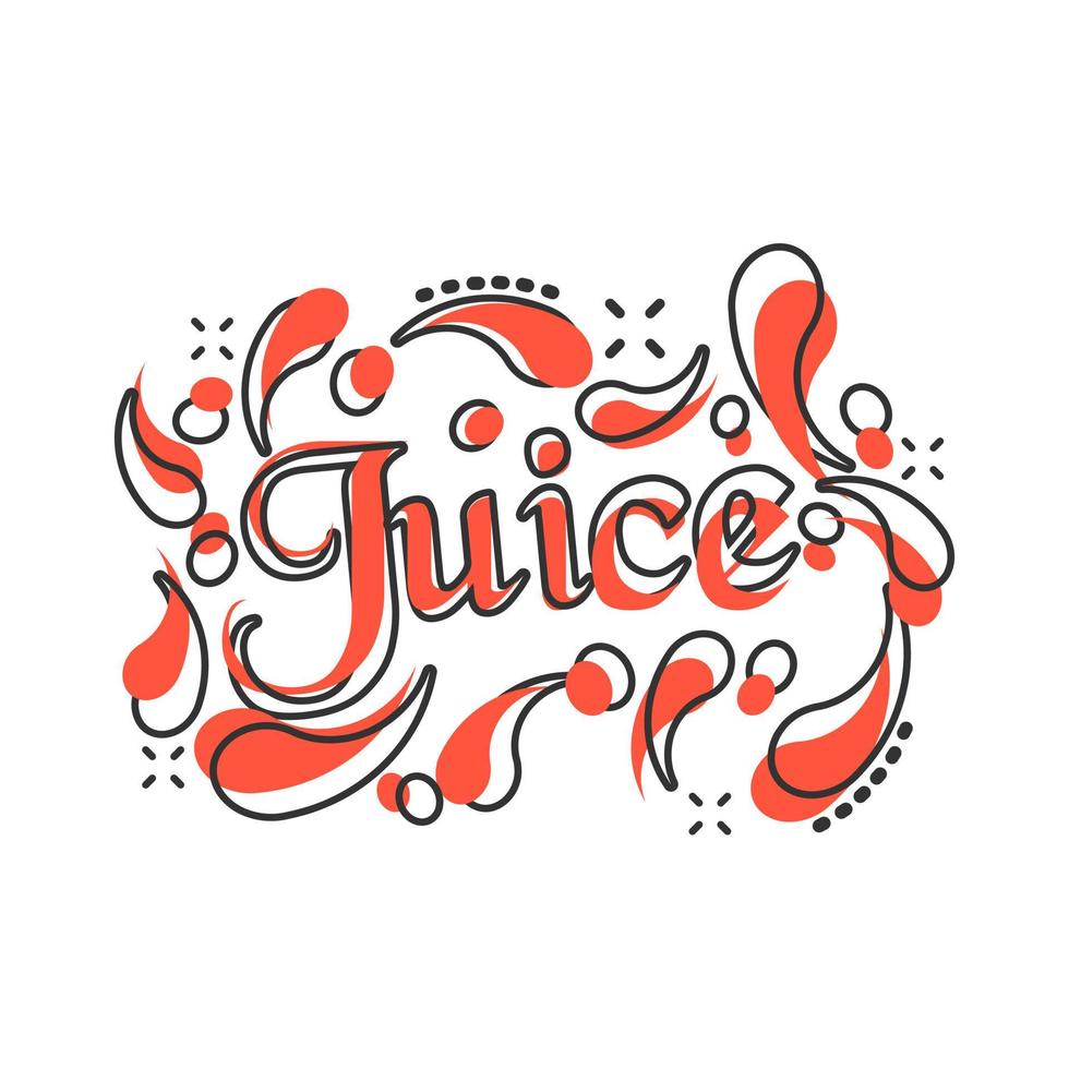 vettore cartone animato succo icona nel comico stile. succo bevanda illustrazione pittogramma. tropicale limonata attività commerciale spruzzo effetto concetto.