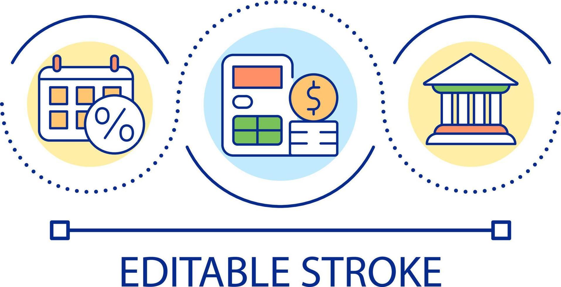 prestito interesse Vota ciclo continuo concetto icona. regolare mutuo pagamenti. debito e banca credito. finanza astratto idea magro linea illustrazione. isolato schema disegno. modificabile ictus vettore