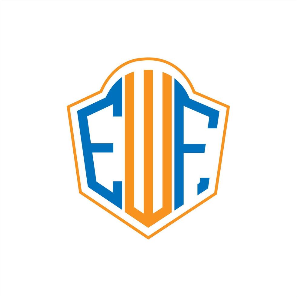 ewf astratto monogramma scudo logo design su bianca sfondo. ewf creativo iniziali lettera logo. vettore