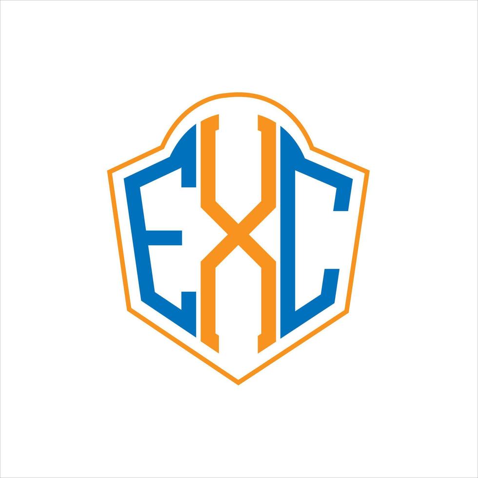 ecc astratto monogramma scudo logo design su bianca sfondo. ecc creativo iniziali lettera logo. vettore