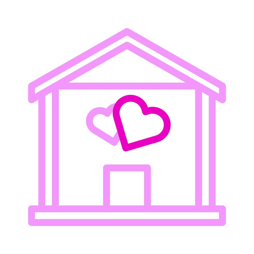 Casa icona duocolor rosa stile San Valentino illustrazione vettore elemento e simbolo Perfetto.