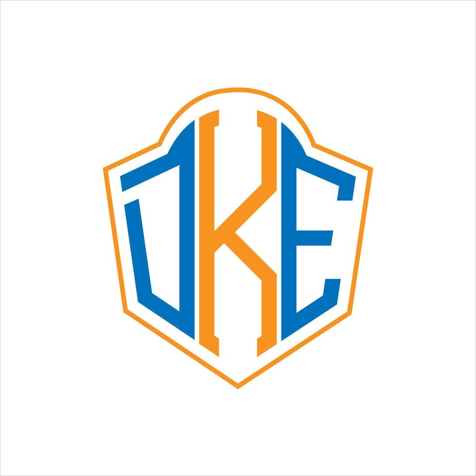 dke astratto monogramma scudo logo design su bianca sfondo. dke creativo iniziali lettera logo.dke astratto monogramma scudo logo design su bianca sfondo. dke creativo iniziali lettera logo. vettore