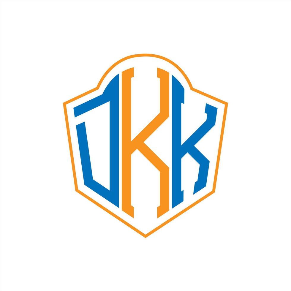 dk astratto monogramma scudo logo design su bianca sfondo. dk creativo iniziali lettera logo. vettore