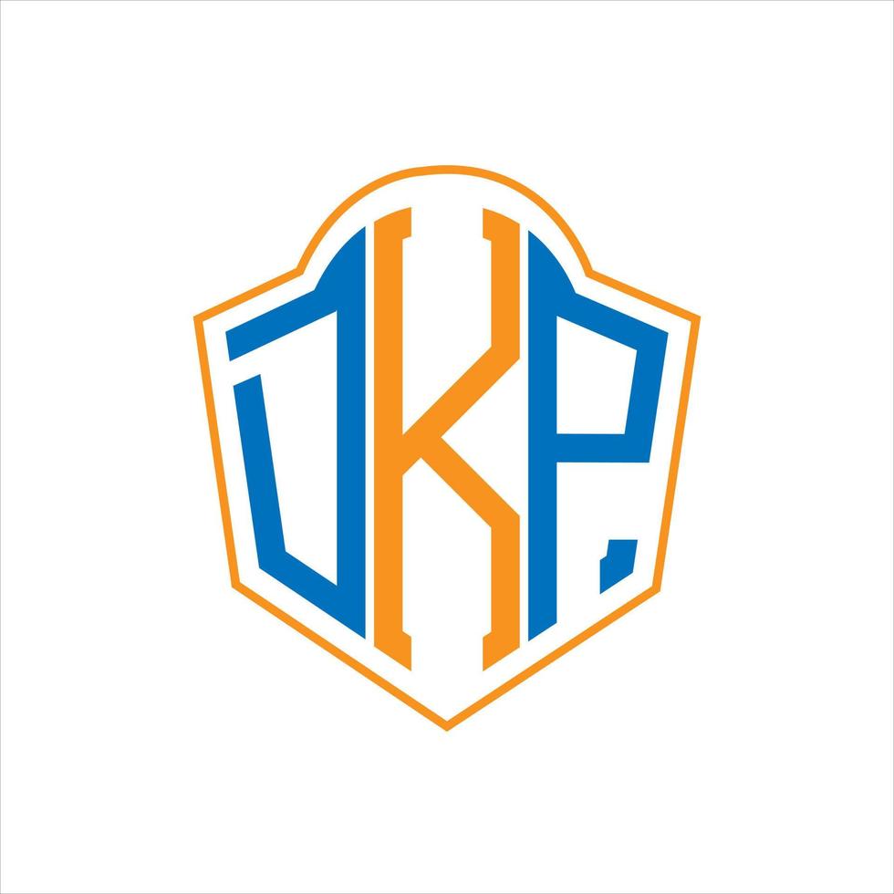 dkp astratto monogramma scudo logo design su bianca sfondo. dkp creativo iniziali lettera logo. vettore