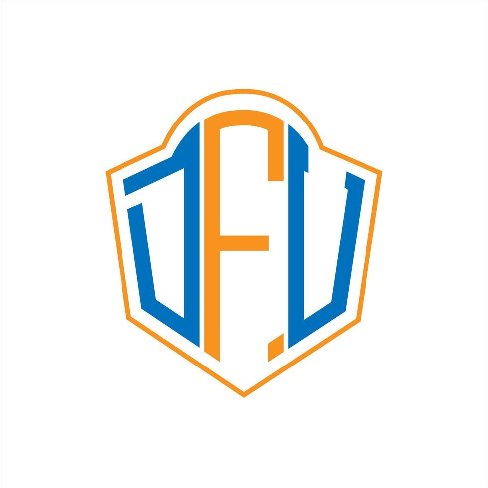 dfu astratto monogramma scudo logo design su bianca sfondo. dfu creativo iniziali lettera logo. vettore