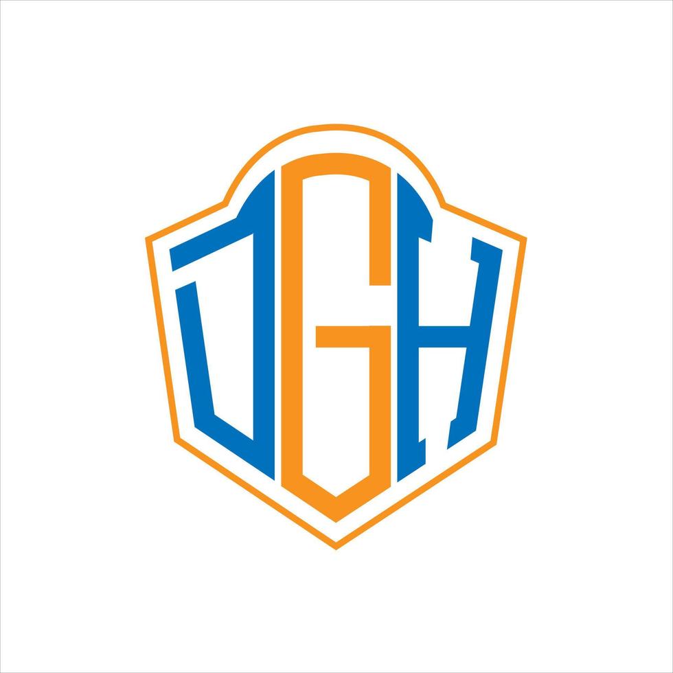dgh astratto monogramma scudo logo design su bianca sfondo. dgh creativo iniziali lettera logo. vettore