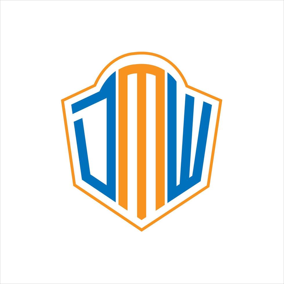 dmw astratto monogramma scudo logo design su bianca sfondo. dmw creativo iniziali lettera logo. vettore
