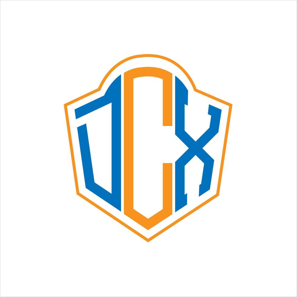 dcx astratto monogramma scudo logo design su bianca sfondo. dcx creativo iniziali lettera logo. vettore