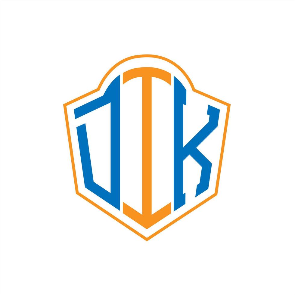 dik astratto monogramma scudo logo design su bianca sfondo. dik creativo iniziali lettera logo. vettore