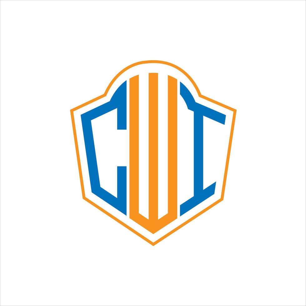 cwi astratto monogramma scudo logo design su bianca sfondo. cwi creativo iniziali lettera logo. vettore