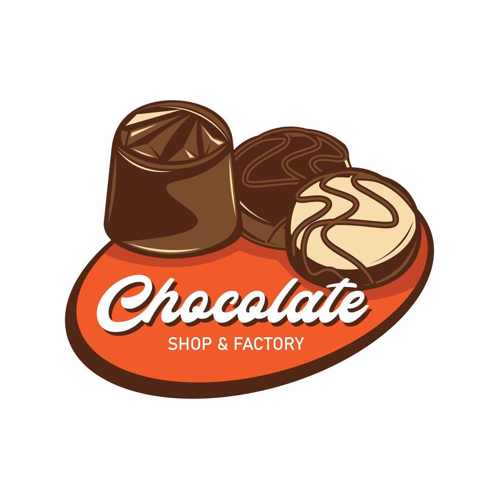 dolce cioccolato caramella vettore illustrazione logo disegno, Perfetto per t camicia design e negozio logo