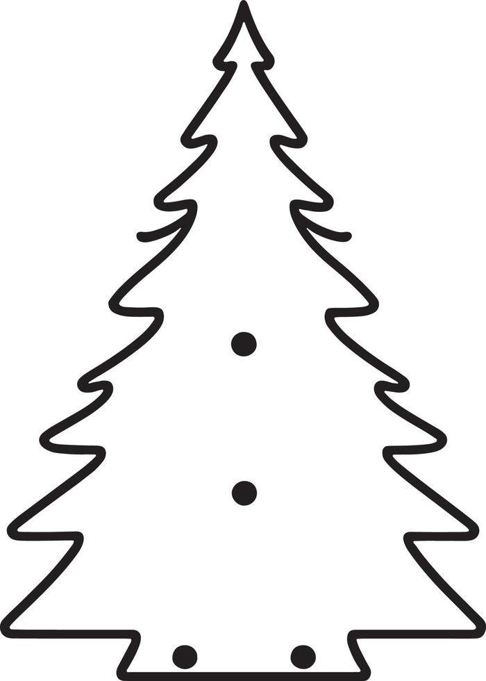 minimalista disegnato a mano pino albero illustrazione nel piatto design stile vettore