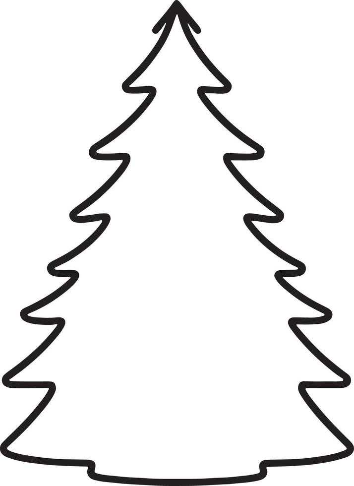 minimalista disegnato a mano pino albero illustrazione nel piatto design stile vettore