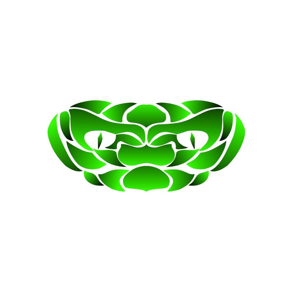 tribale design verde serpente testa logo illustrazione vettore