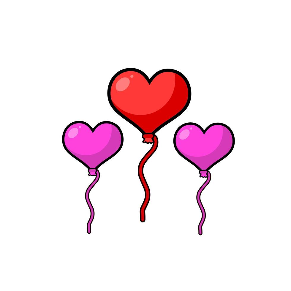 grafico vettore illustrazione di cartone animato amore Palloncino per San Valentino giorno design elemento