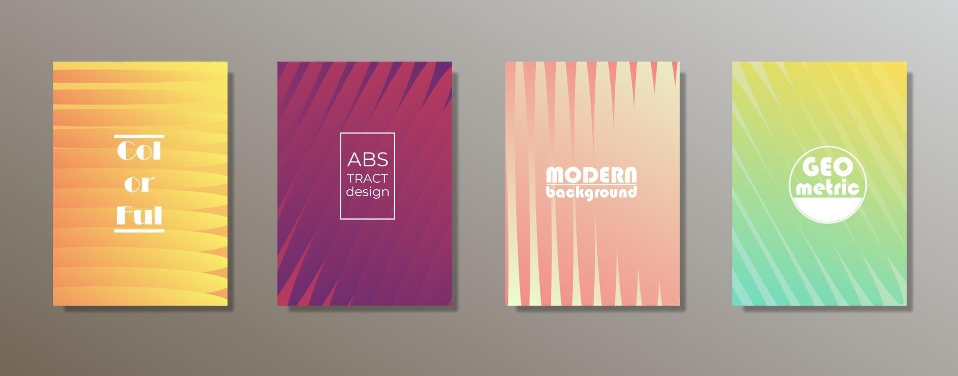 design colorato e minimalista delle copertine. gradienti di motivi geometrici minimi vettore