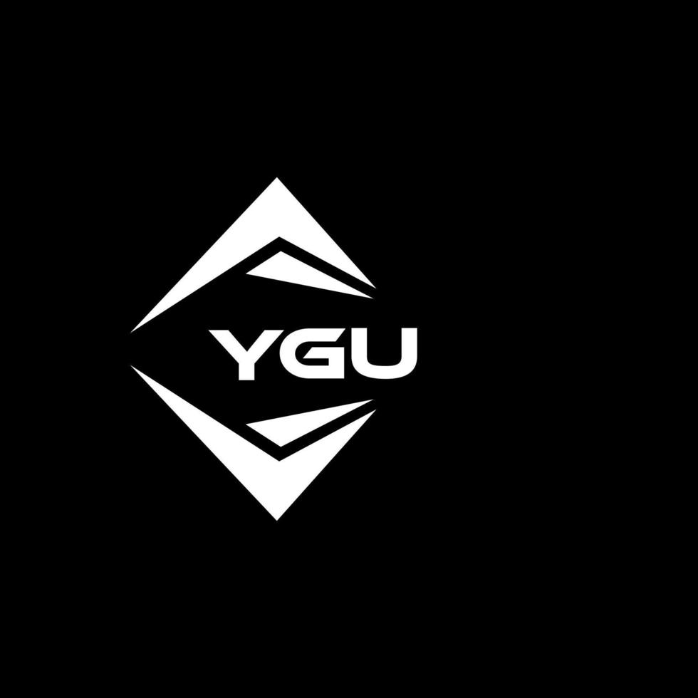 ygu astratto monogramma scudo logo design su nero sfondo. ygu creativo iniziali lettera logo. vettore