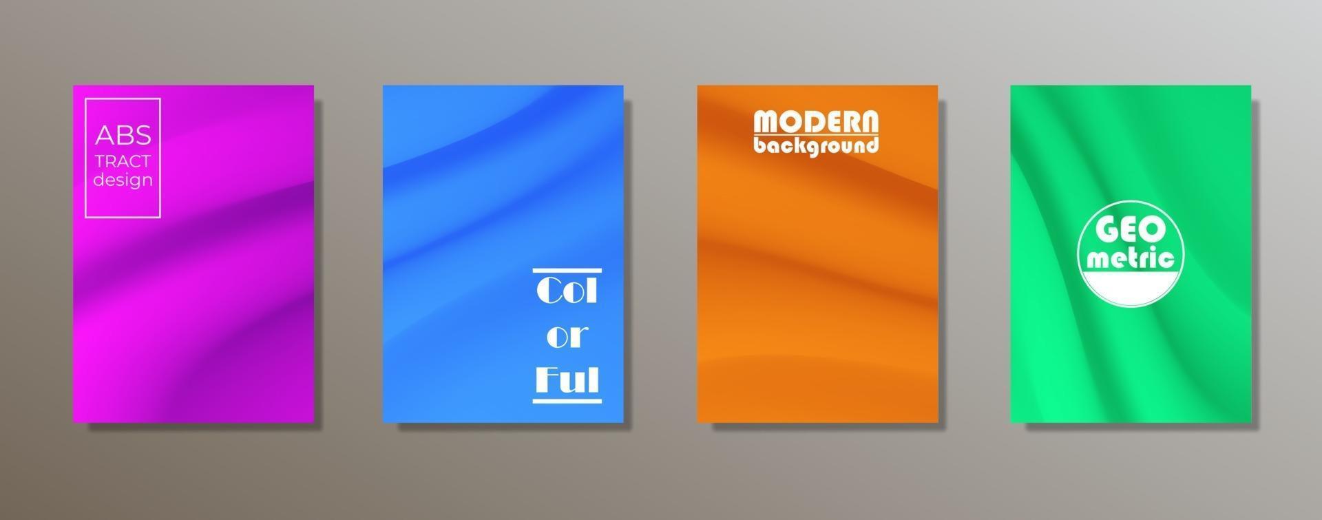 design colorato e minimalista delle copertine. gradienti di motivi geometrici minimi vettore