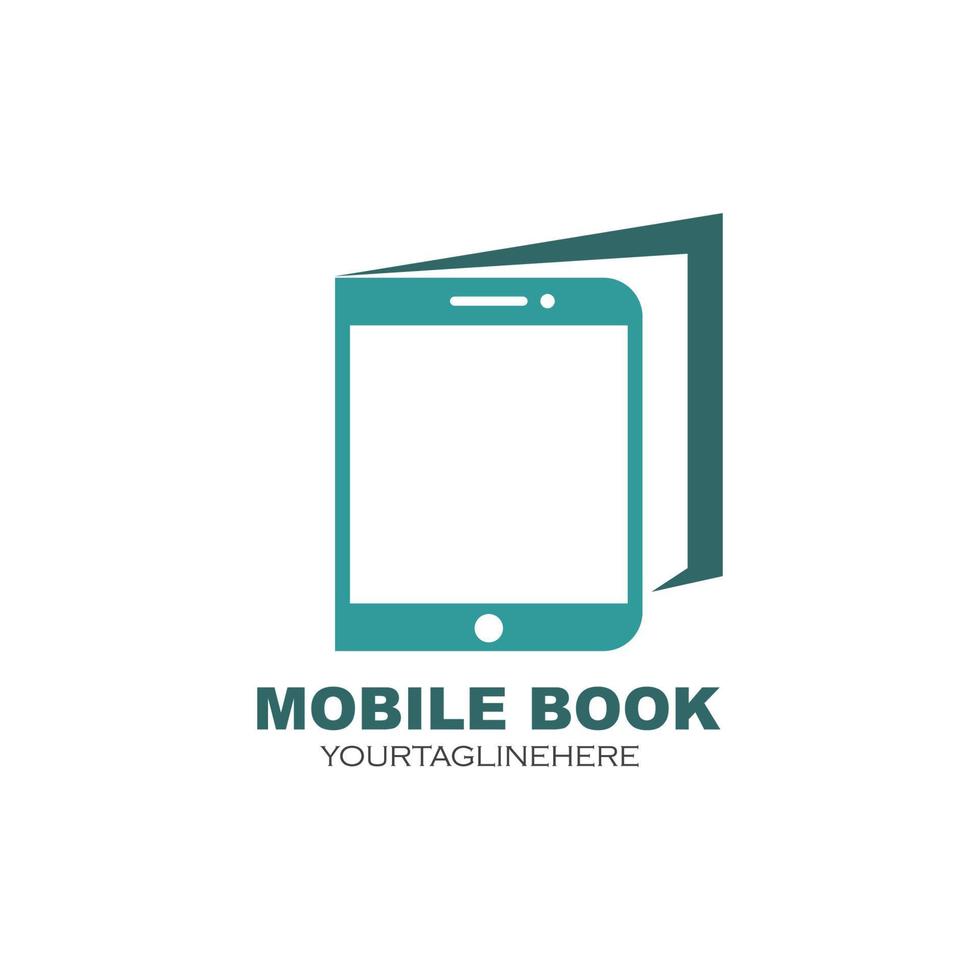 mobile libro logo icona vettore illustrazione design