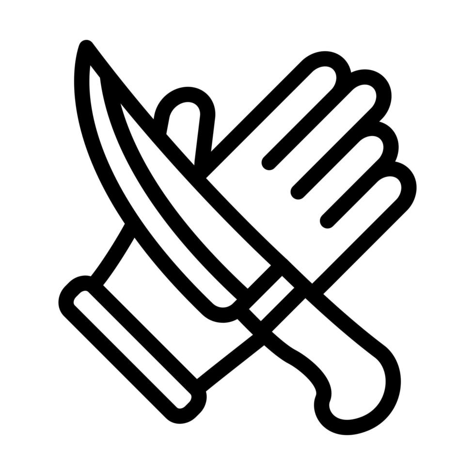 coltello protettore guanto icona design vettore