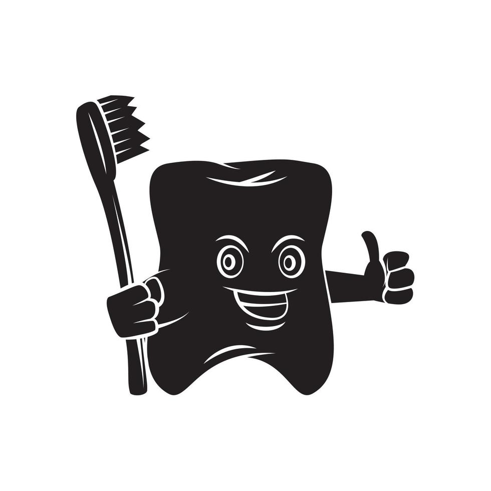 nero silhouette di dente portafortuna vettore
