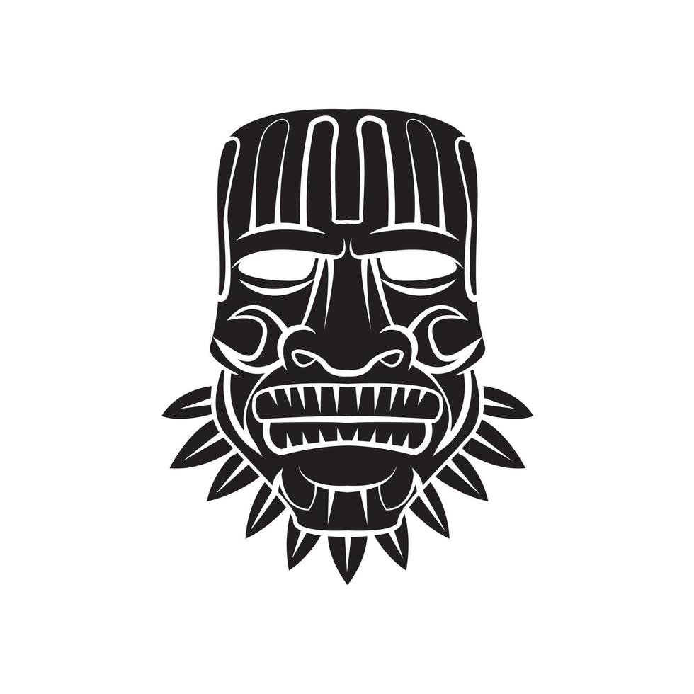 totem maschera nero simbolo illustrazione vettore