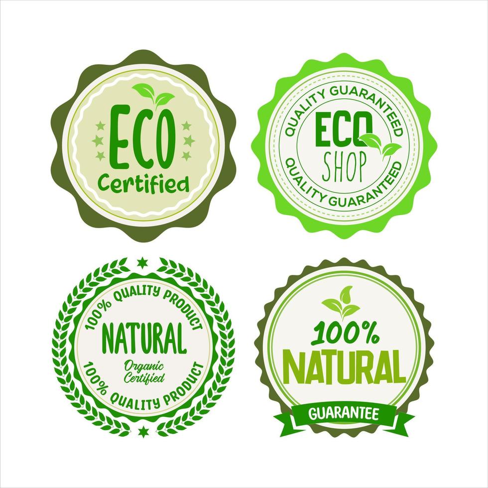 collezione di ecologia azienda agricola bio cibo vettore verde premio badge