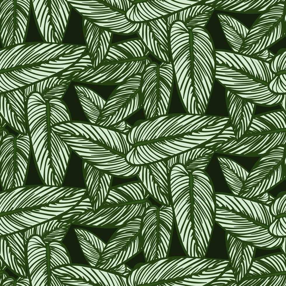 sfondo con tropicale foglie, lussuoso natura foglie, verde Banana foglia linea disegno, disegnato a mano contorno tessuto disegno, Stampa, coperchio, bandiera e invito, vettore illustrazione. stampa su tessuto